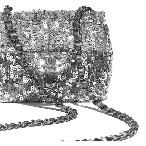 chanel trapezoid flap bag|Small flap bag, Sequins & silver.